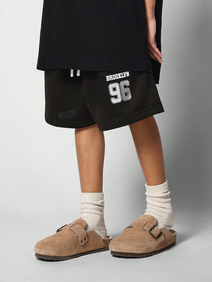 Kids Unisex Oversized Fit Tee With Print And Short 2 Piece Set