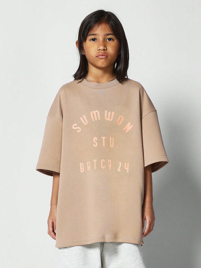 Kids Unisex Oversized Fit Tee With Print