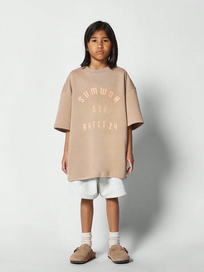 Kids Unisex Oversized Fit Tee With Print