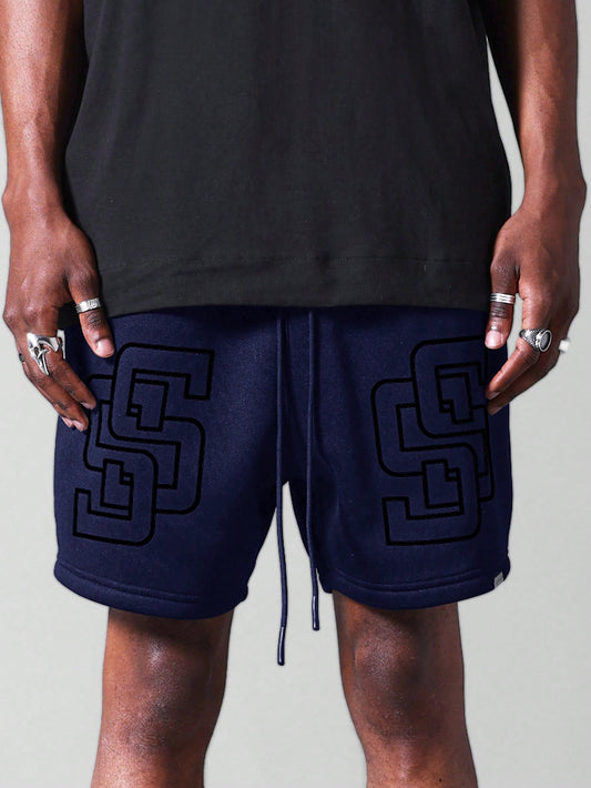 Drop Crotch Shorts With Front Print
