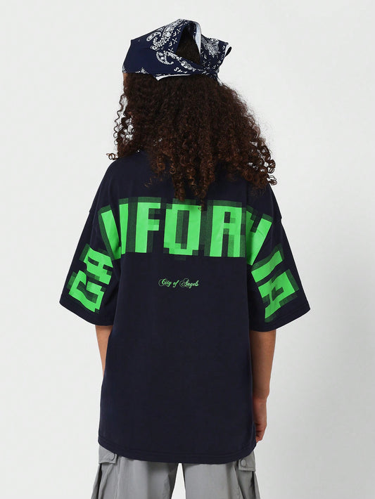 Kids Unisex Oversized Fit Tee With Back Print