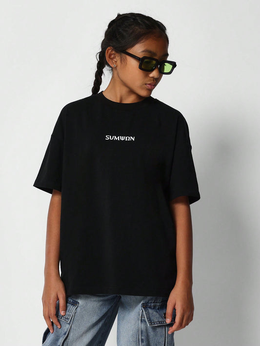 Kids Unisex Oversized Fit Tee With Front Print