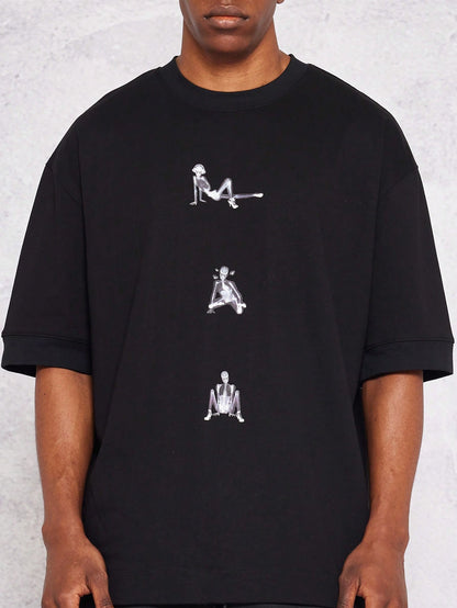 Oversized Tee with X-Ray Front Print