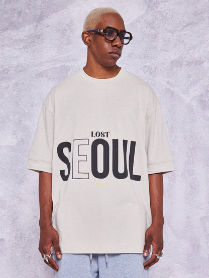 Oversized Tee With Lost Seoul Print
