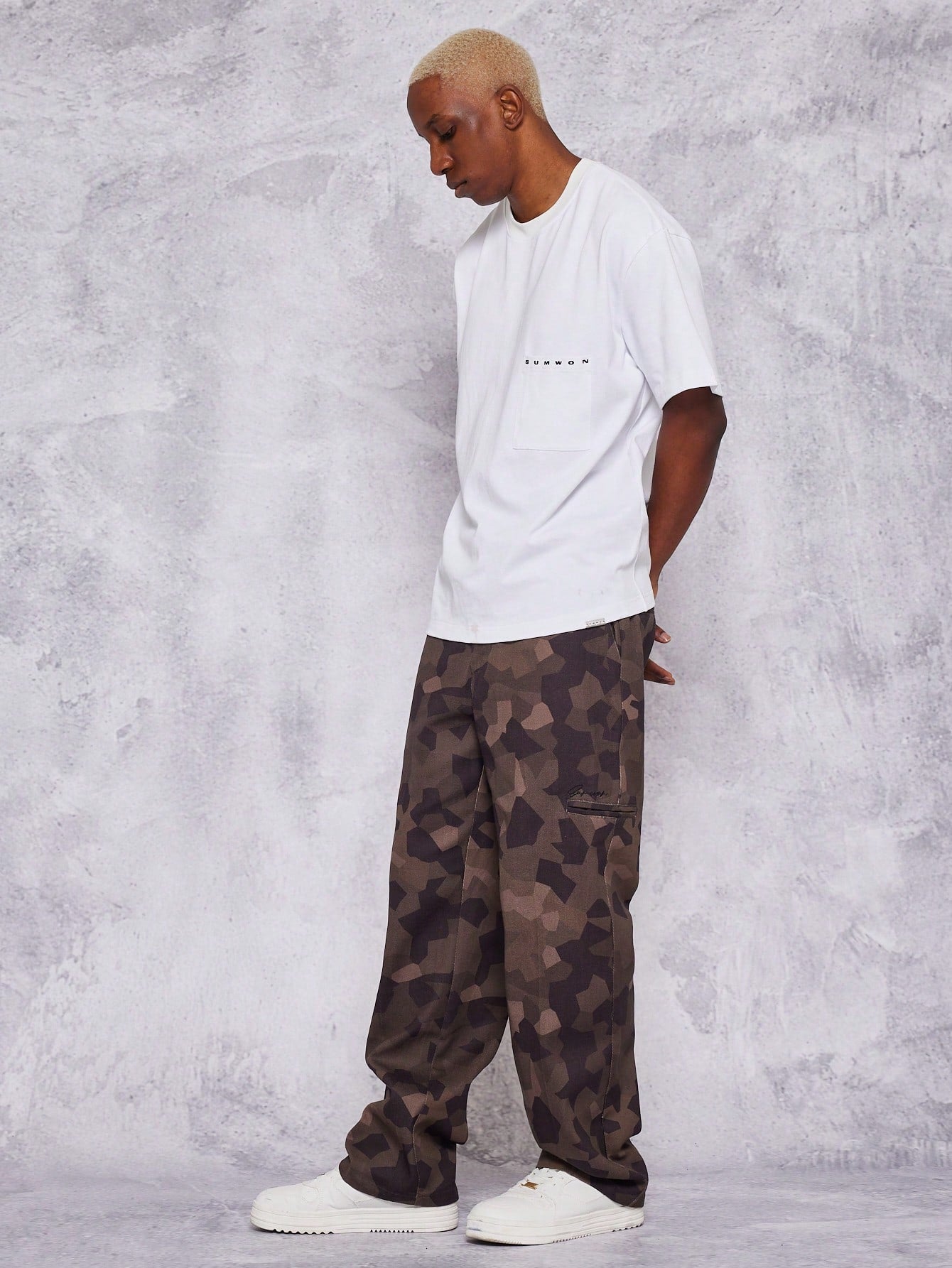 Straight Leg Trouser With Camoflauge Print