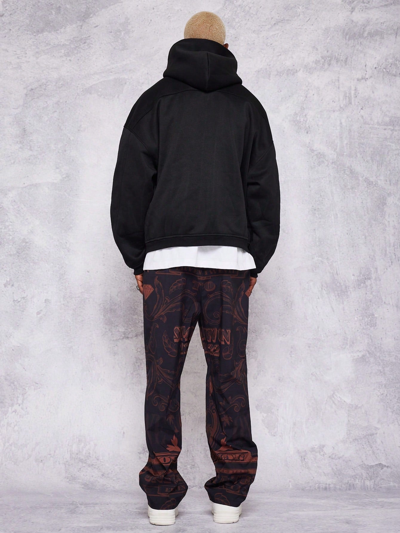 Straight Leg Nylon Jogger With All Over Print