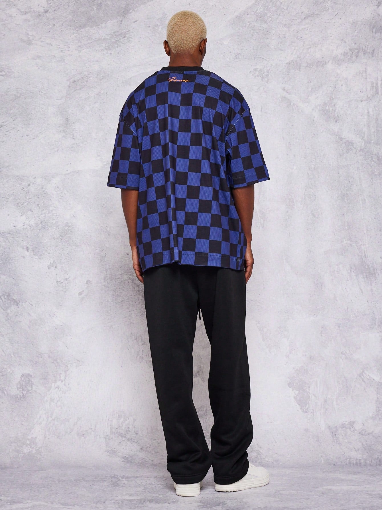 Hockey Tee With Checkerboard Print