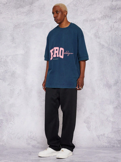 Oversized Washed Tee With Brooklyn Graphic Print