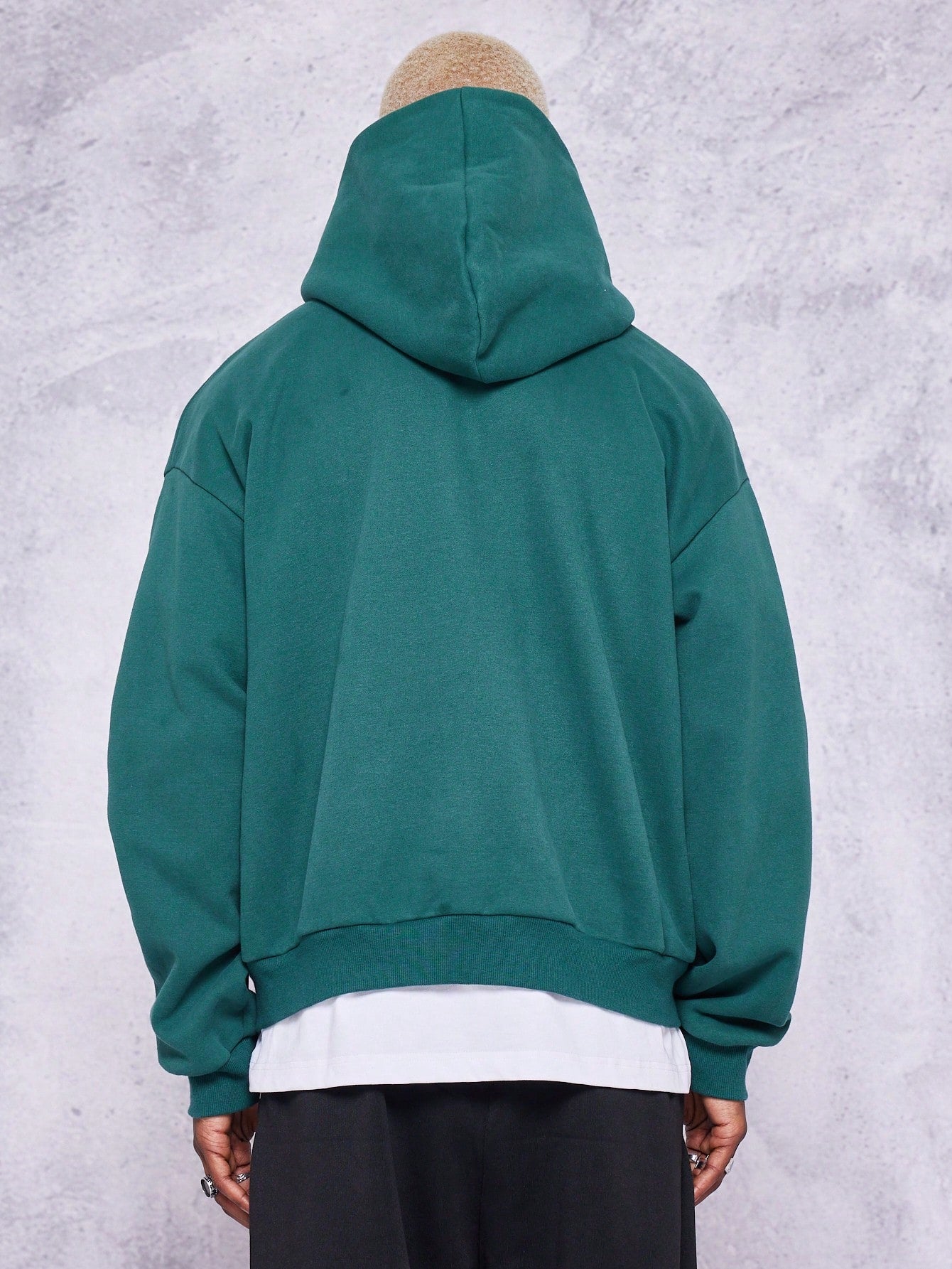 Heavyweight Zip Through Hoodie With Front Print