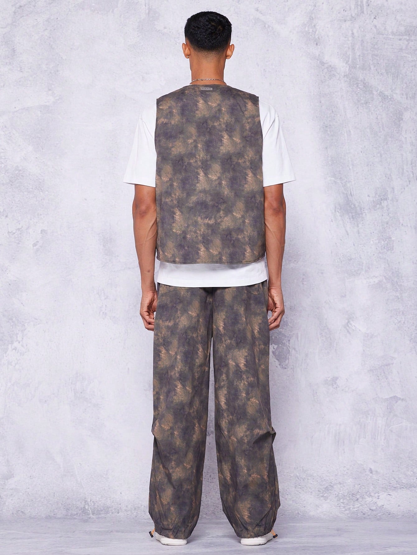 Straight Fit Nylon Jogger With All Over Print