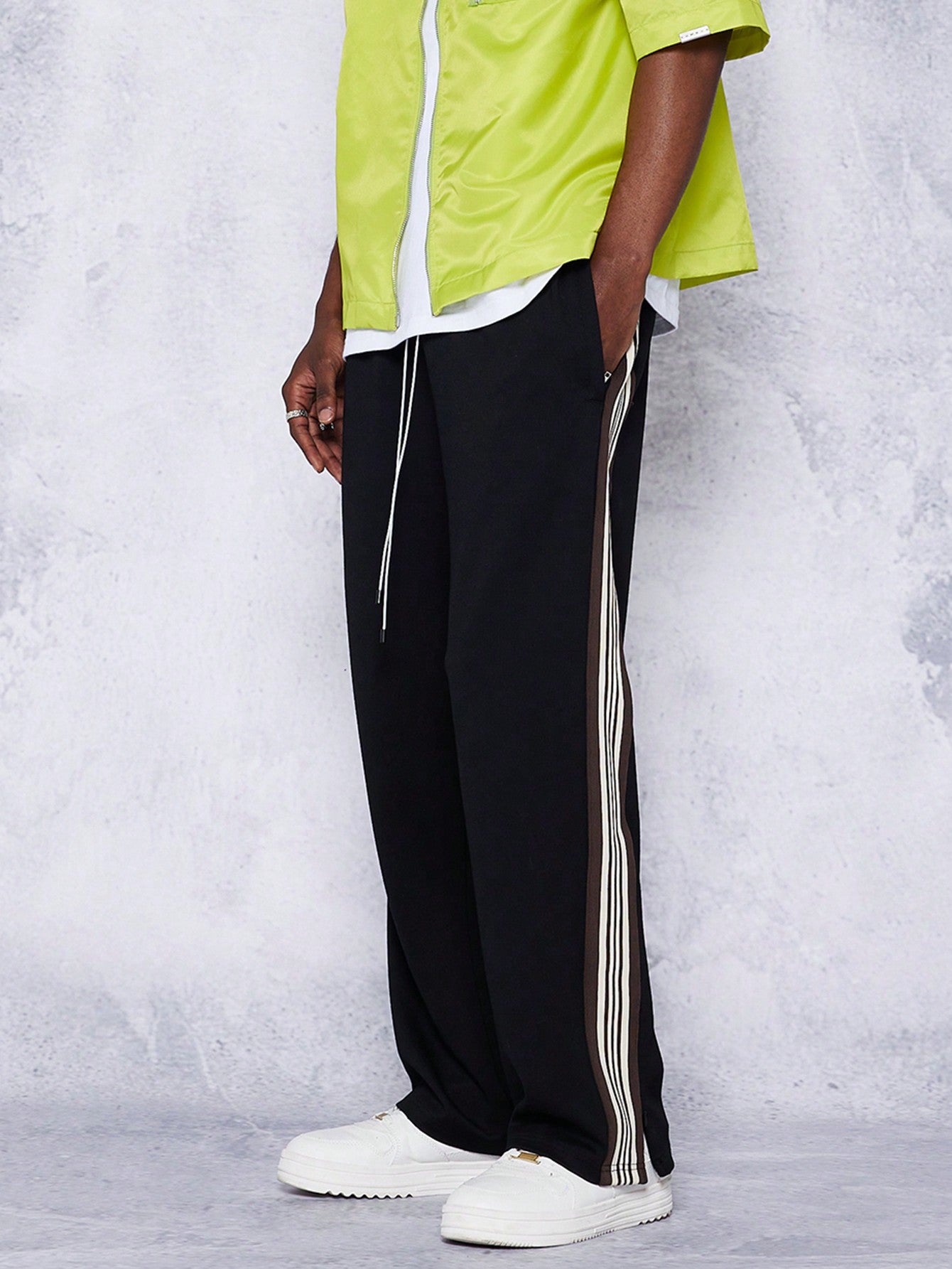 Straight Leg Jogger With Side Tape And Zip Hem