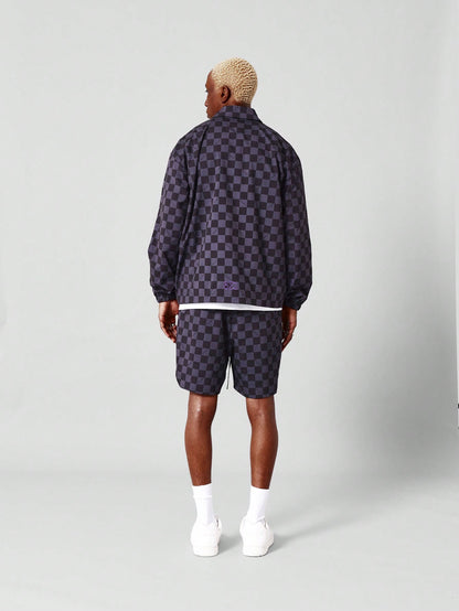 Button Through Jacket With Checkerboard Print