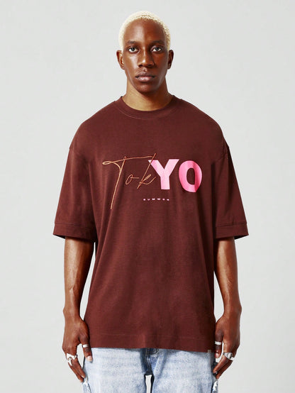 Overszied Fit Tee With Tokyo Print