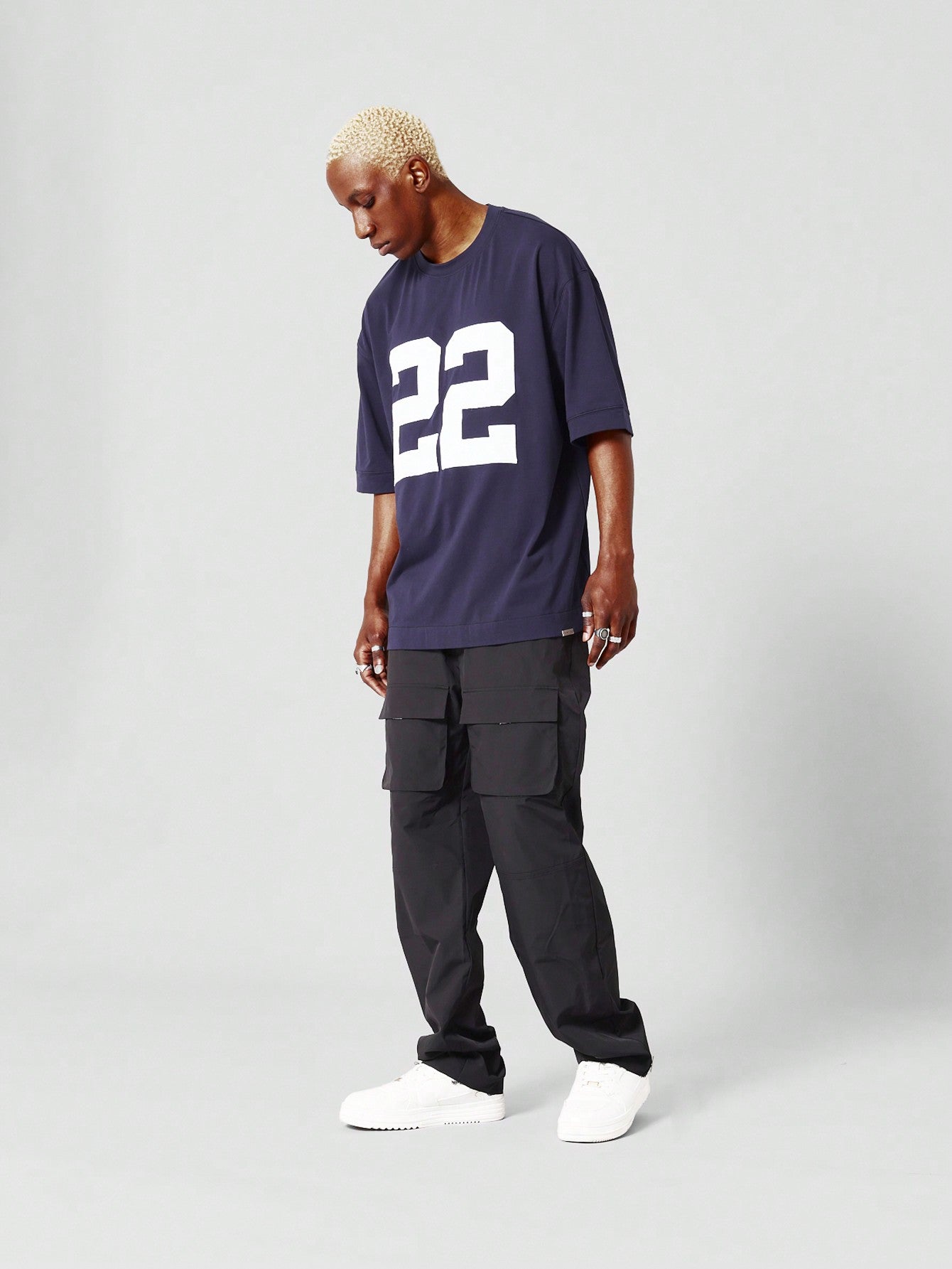 Oversized Fit Tee With Numbers Print