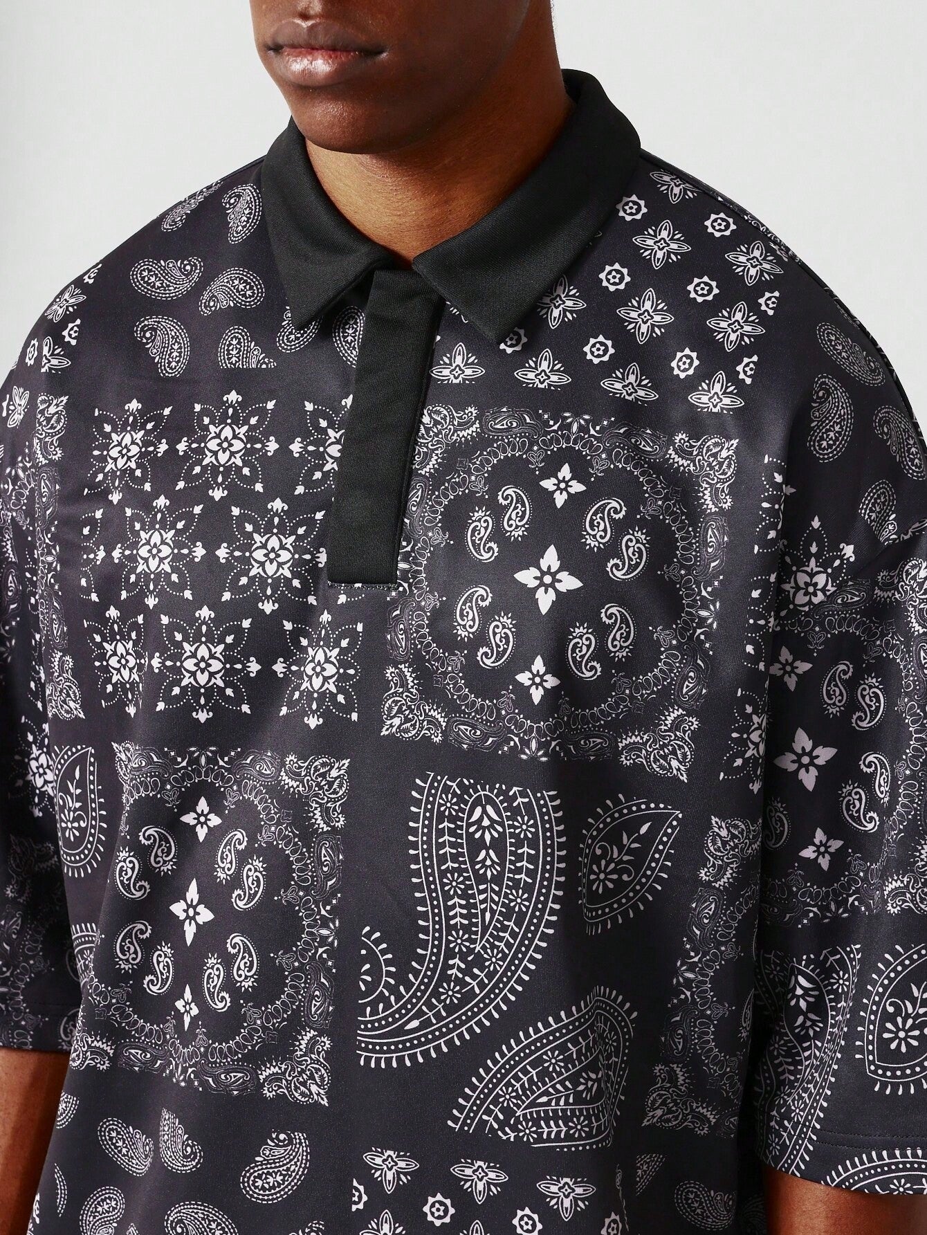 Oversized Polo With Paisley Print