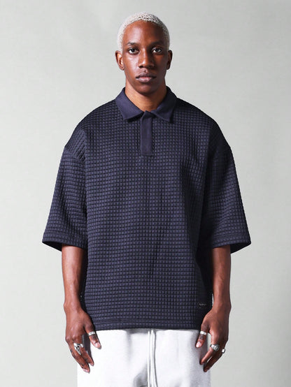 Oversized Fit Textured Polo