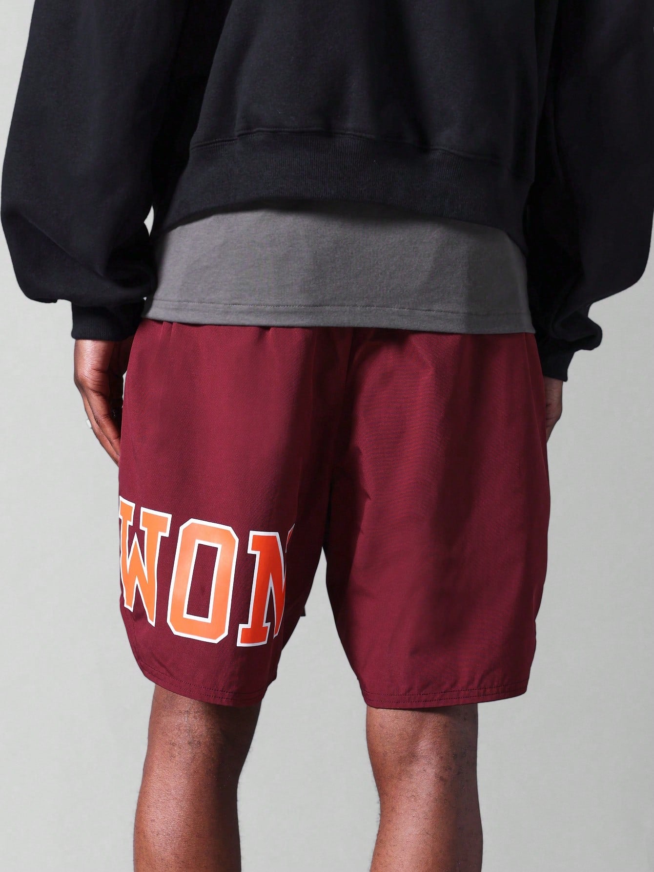 Nylon Shorts With Front Print