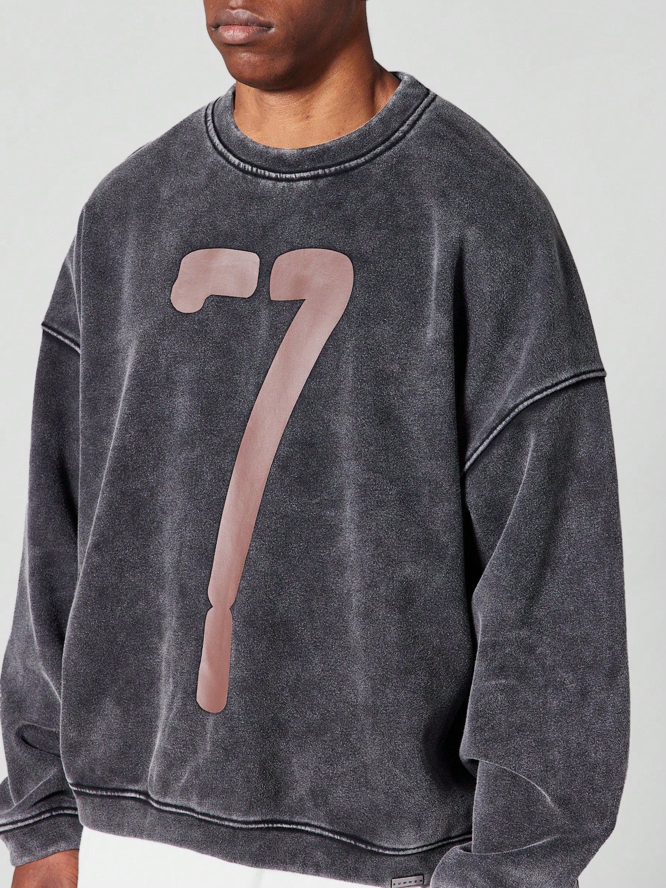 Oversized Washed Sweatshirt With Front Print