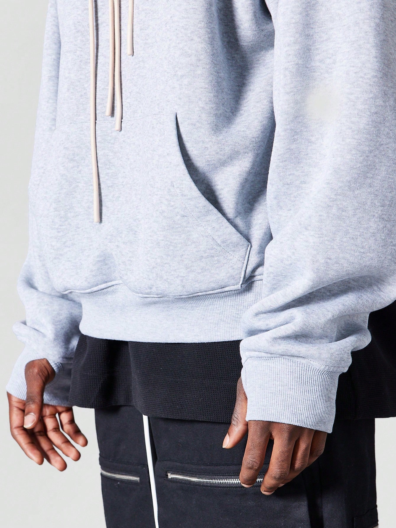 Overhead Double Hoodie With Drawcords
