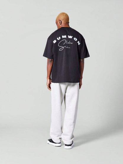 Oversized Fit Tee With Back Embroidery