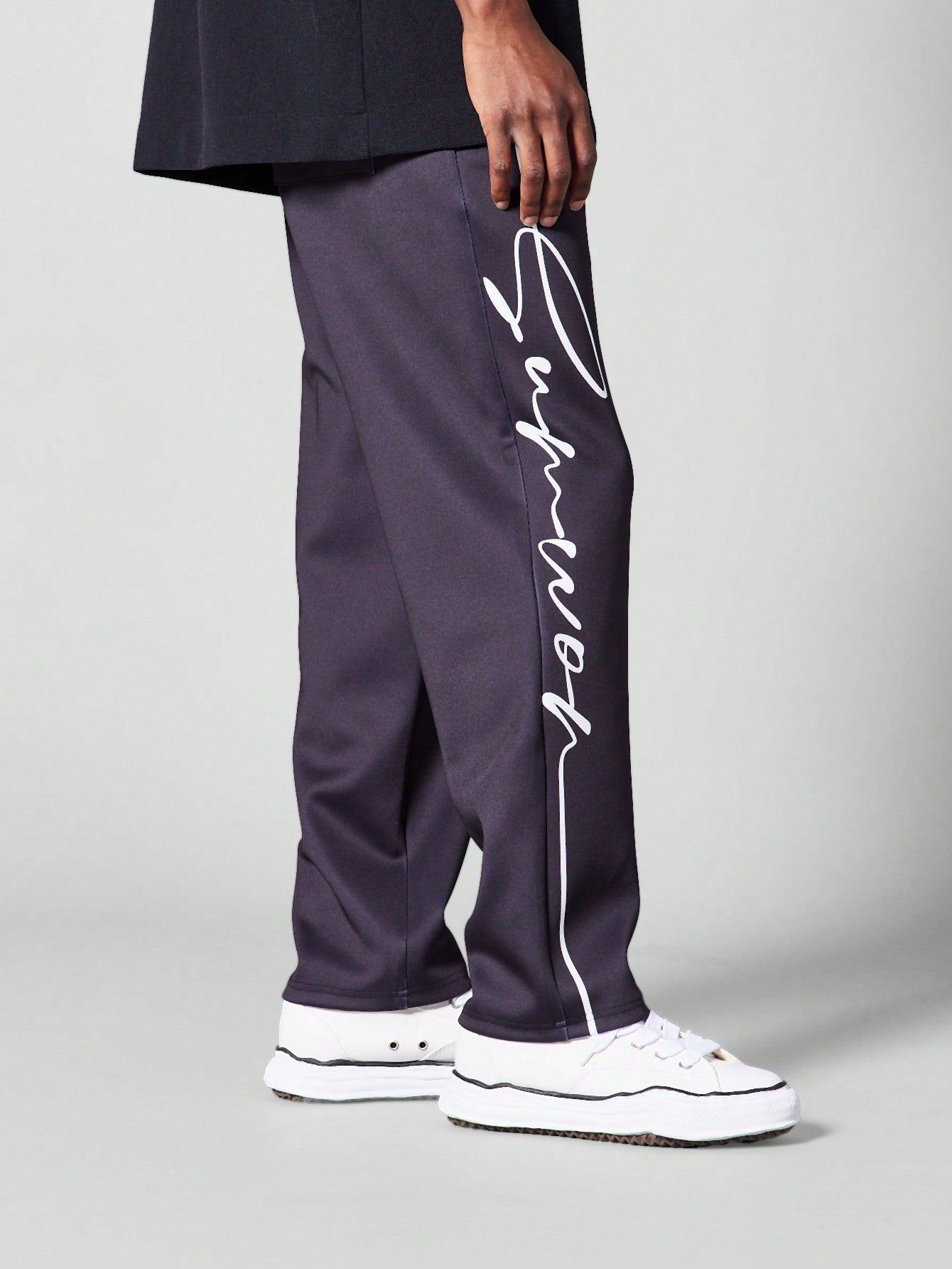 Straight Fit Neoprene Jogger With Side Tape and Badge
