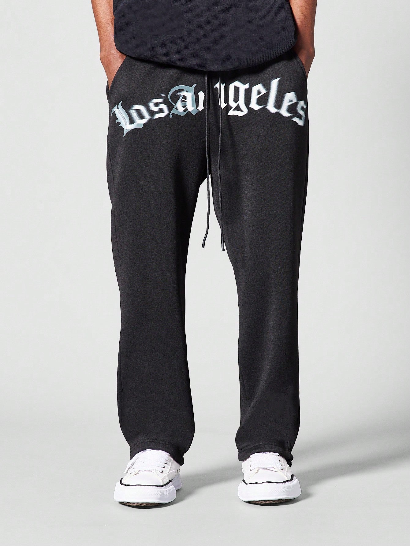 Straight Fit Jogger With Front Los Angeles Print