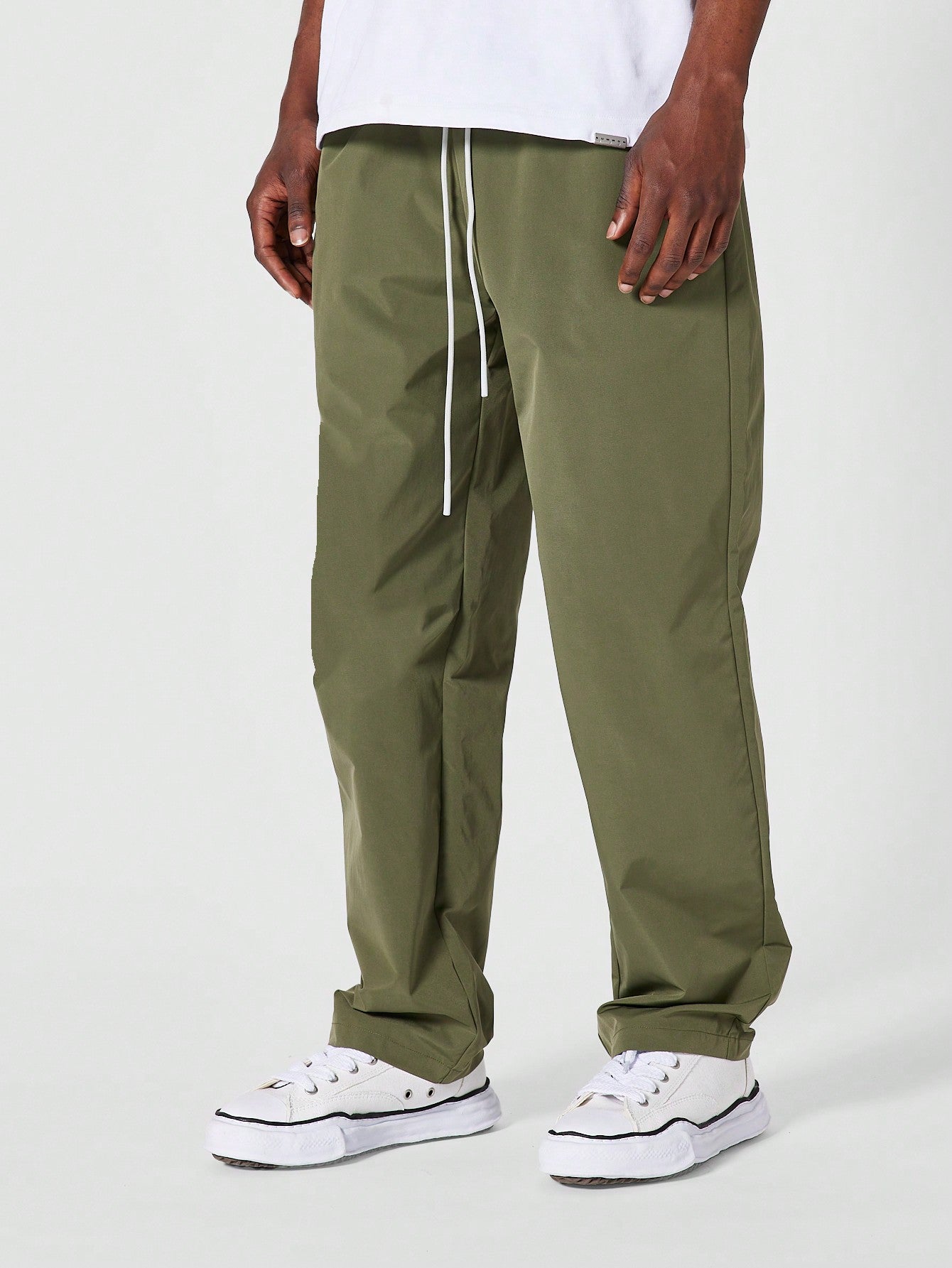 Straight Fit Nylon Jogger Trouser With Elastic Waistband