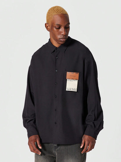 Oversized Fit Shirt With Badge Pocket