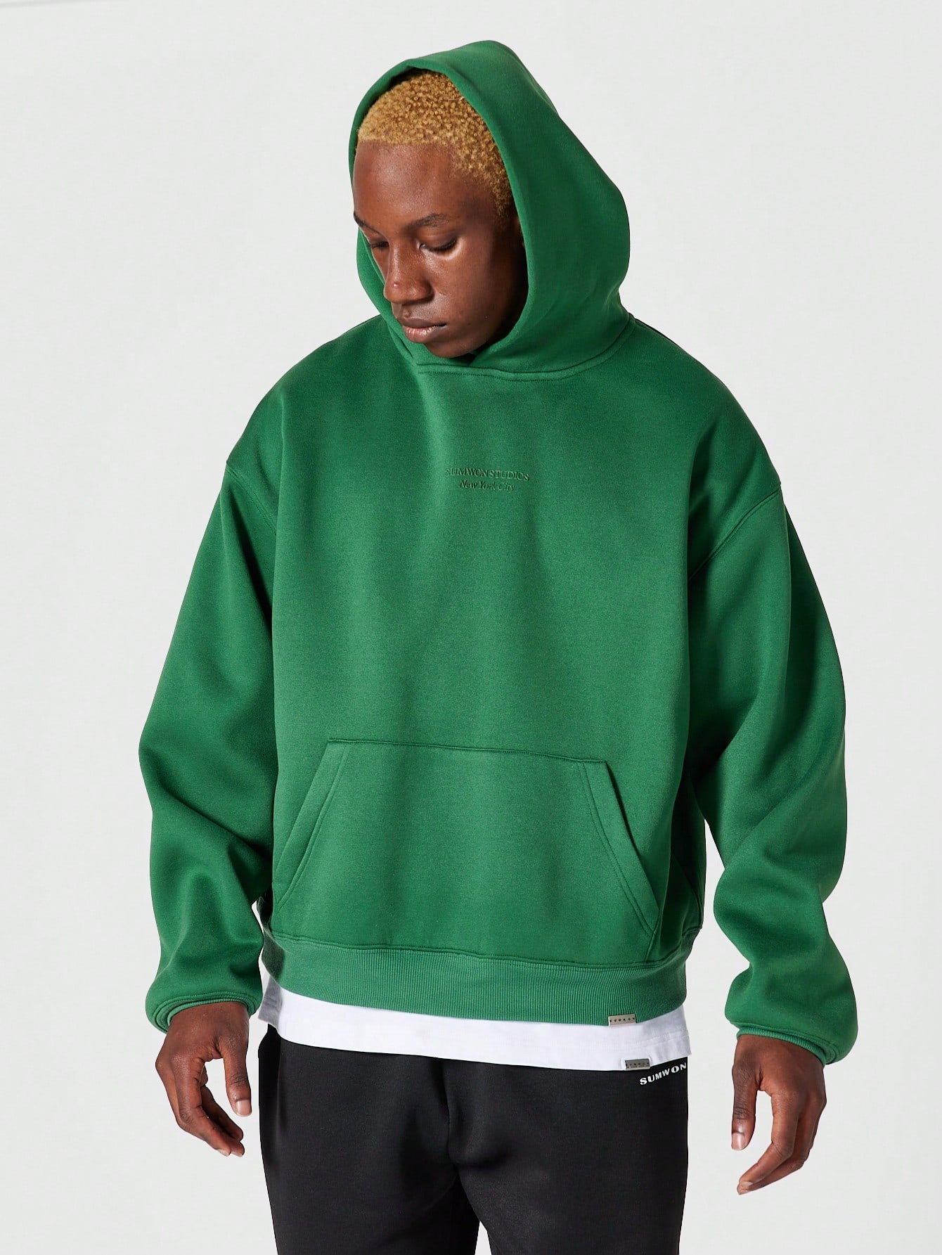 Overhead Hoodie With Embossed Front And Back Print