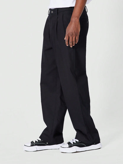 Loose Fit Pleated Cotton Trouser