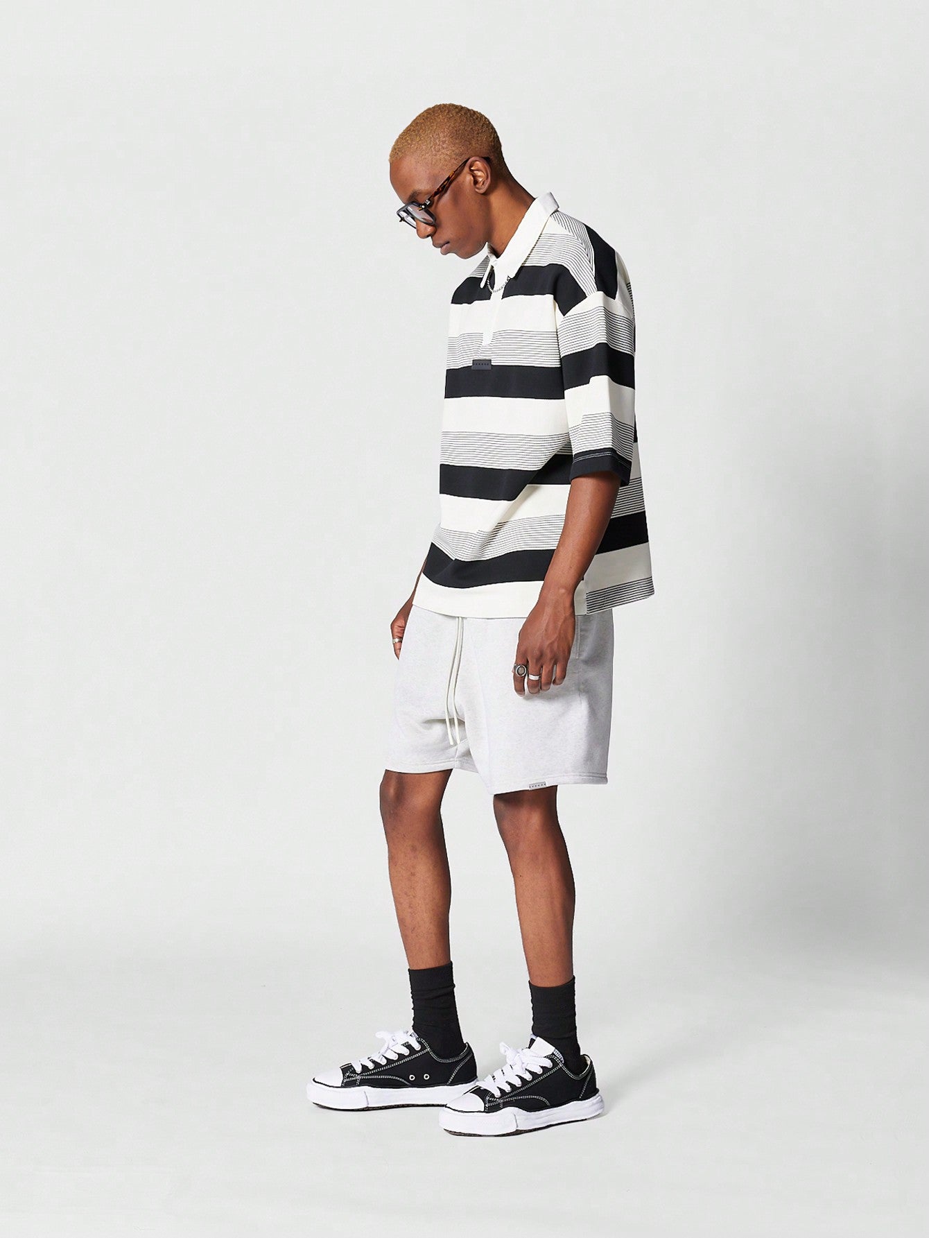 OVERSIZED FIT POLO WITH STRIPE