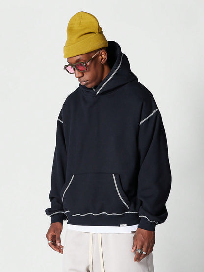 Overhead Hoodie With Contrast Stitch