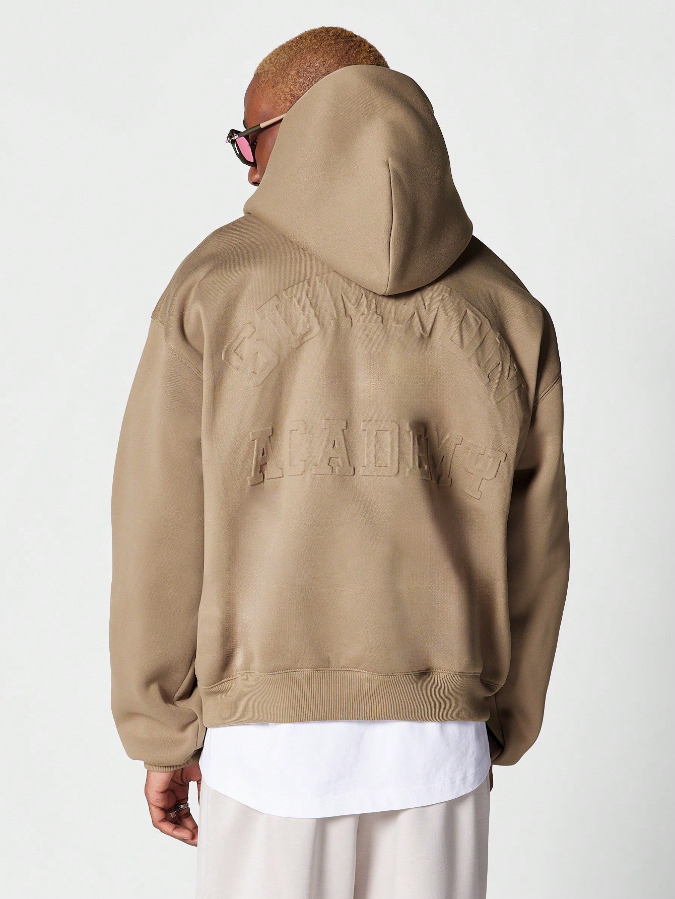 Overhead Hoodie With Front And Back Embossed Print