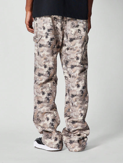 Flare Fit Workwear Jean With All Over Print