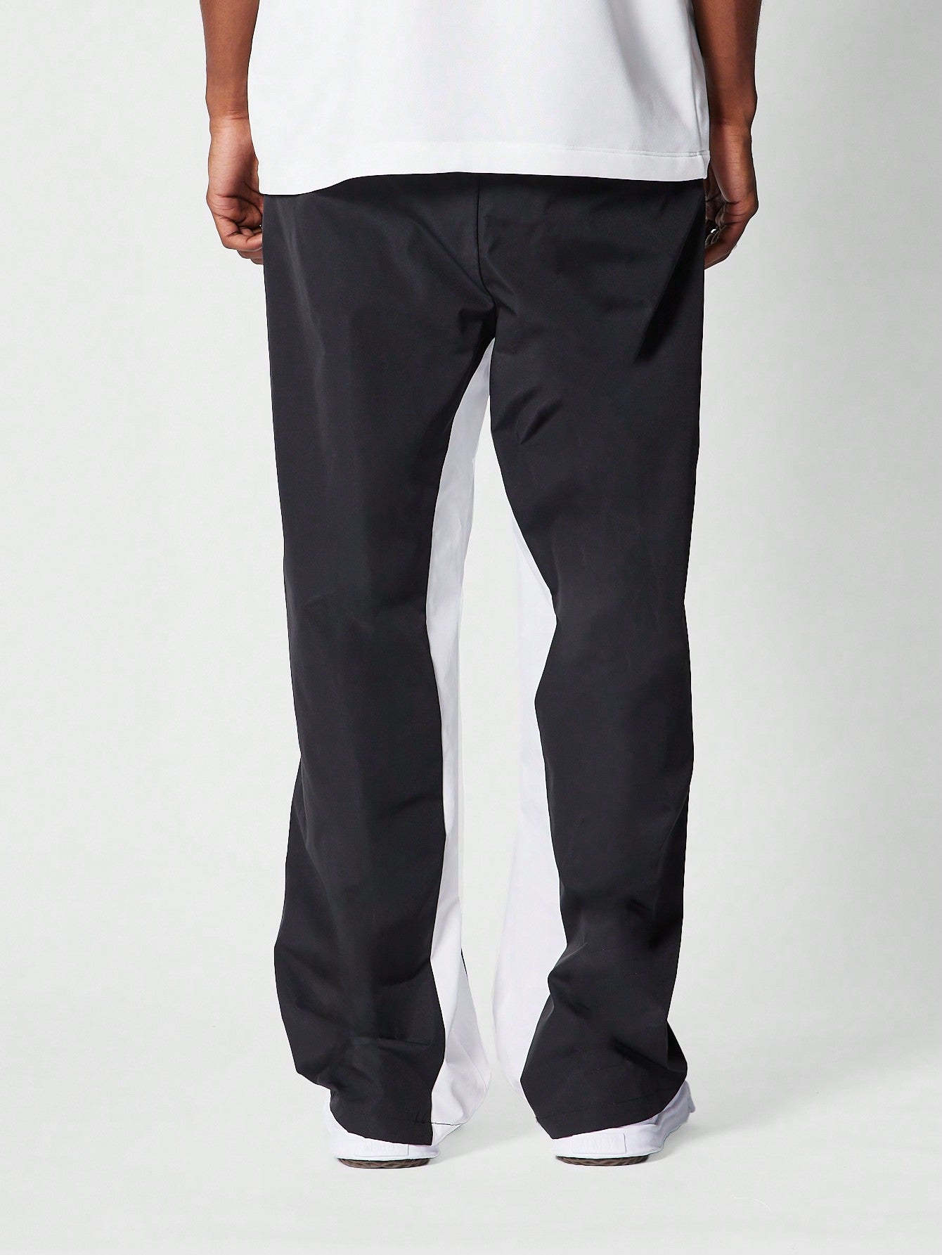 Straight Fit Nylon Trouser With Contrast Panel