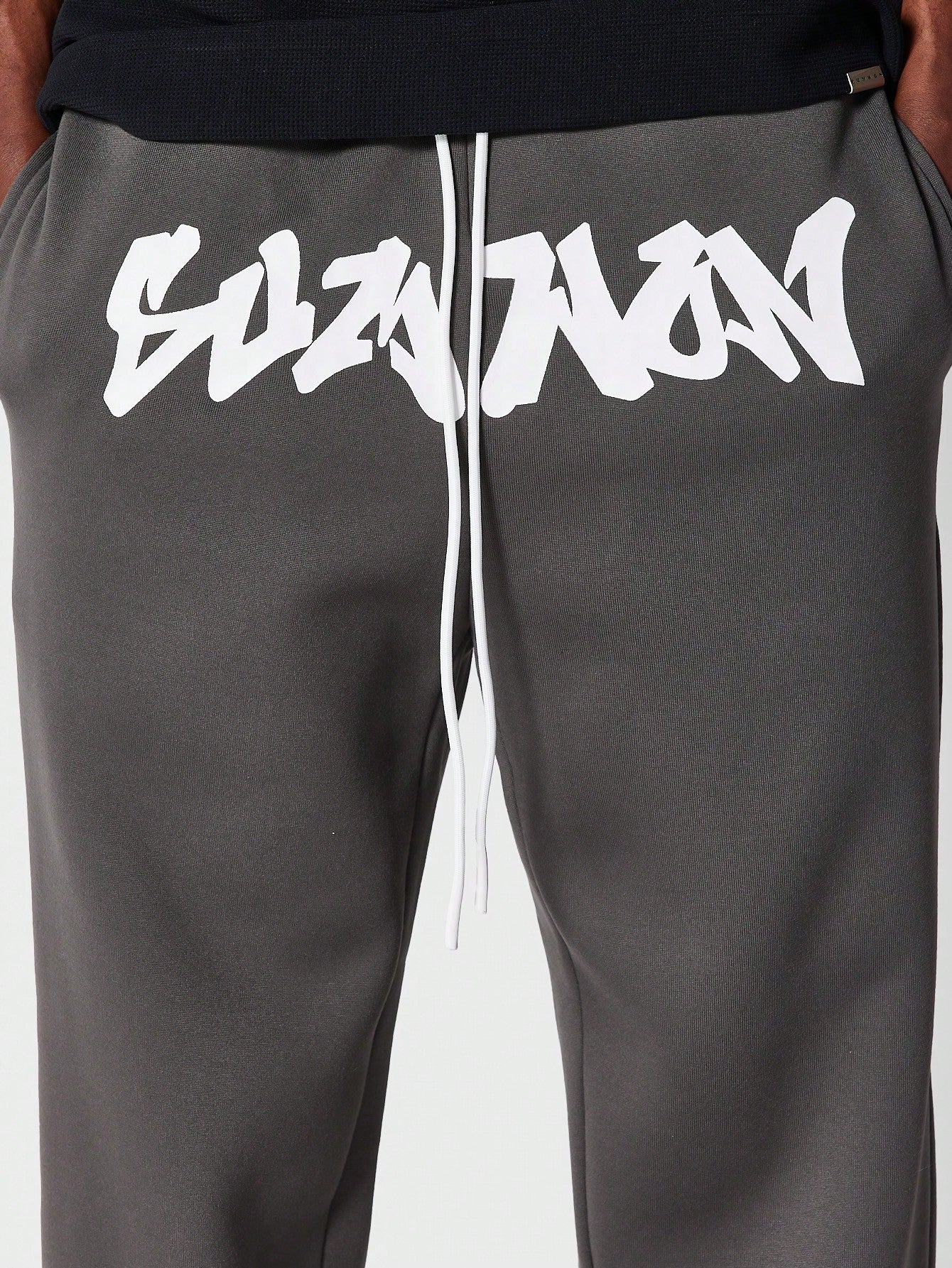Straight Leg Jogger With Front Print