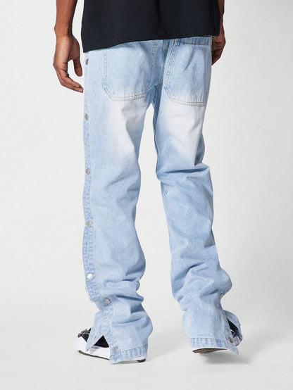 Flare Fit Jean With Side Snaps