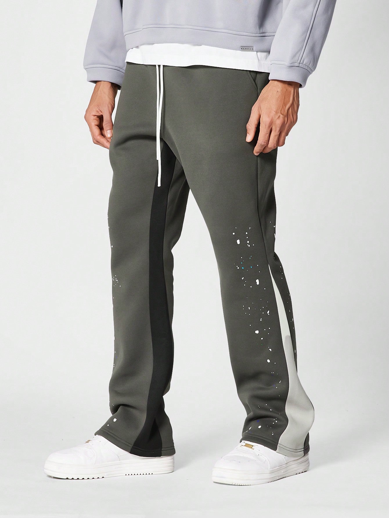 Flare Fit Jogger With Paint Print