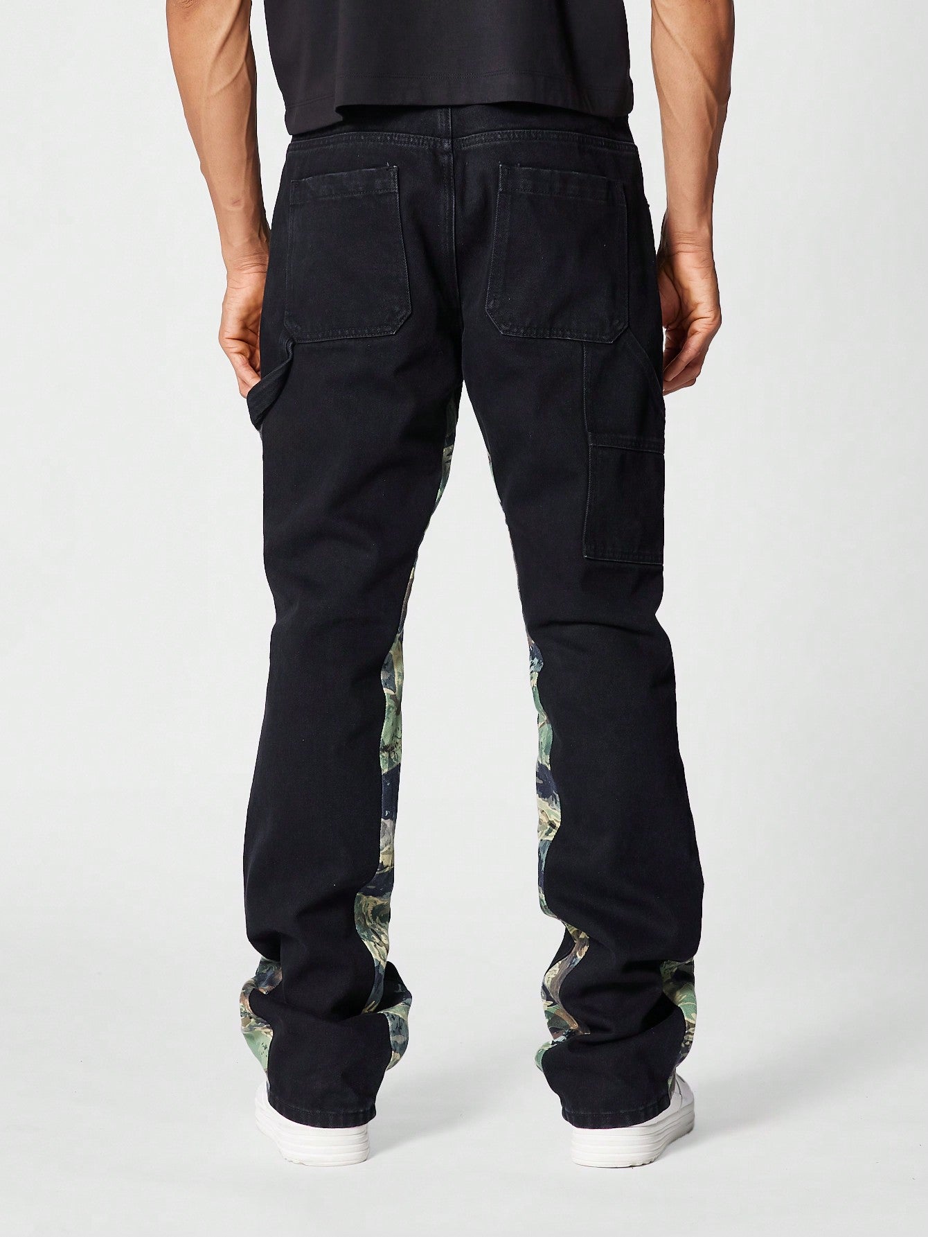 Flare Fit Workwear Jean With All Over Print Panel