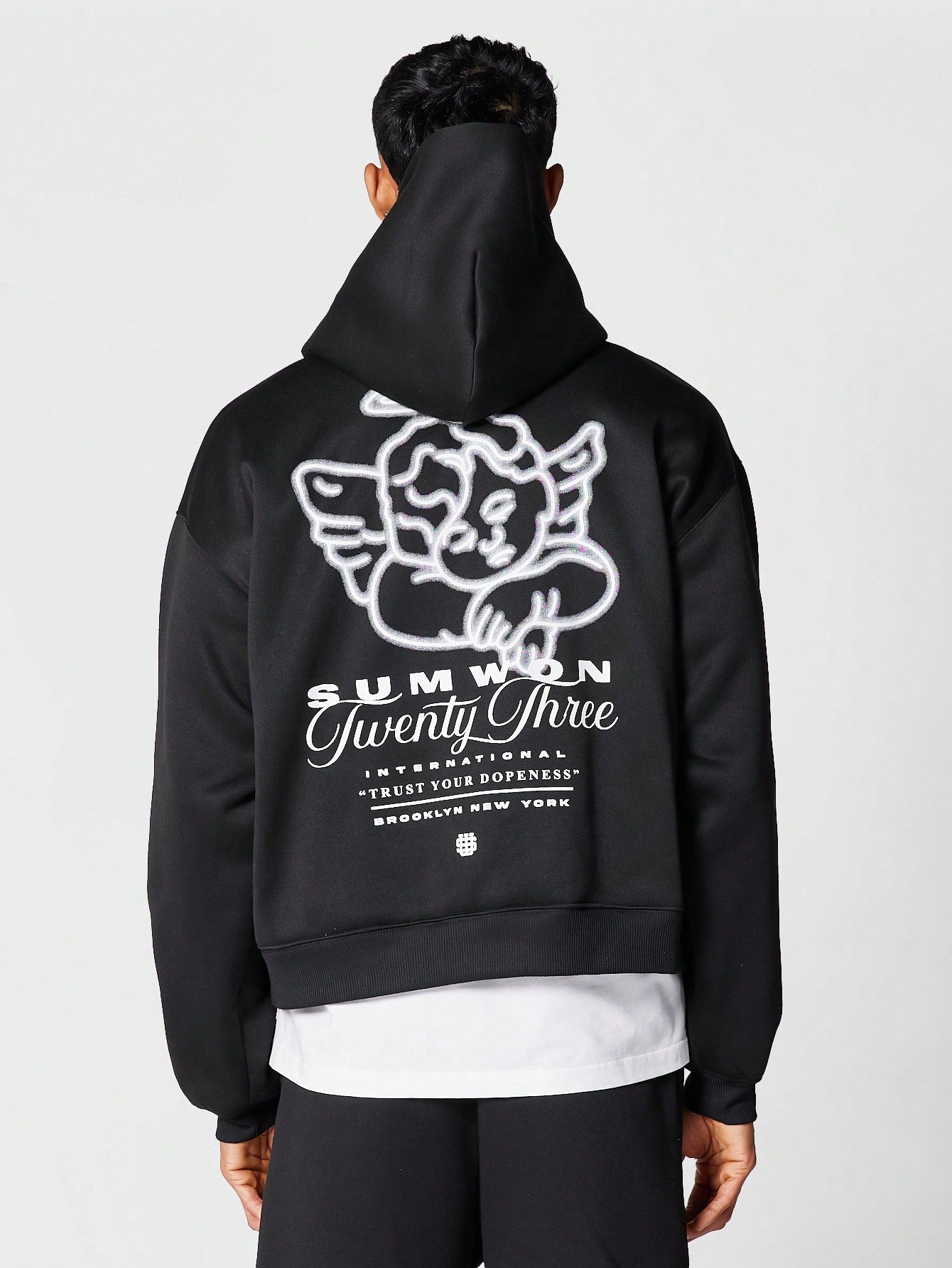 Overhead Hoodie With Back Graphic Print