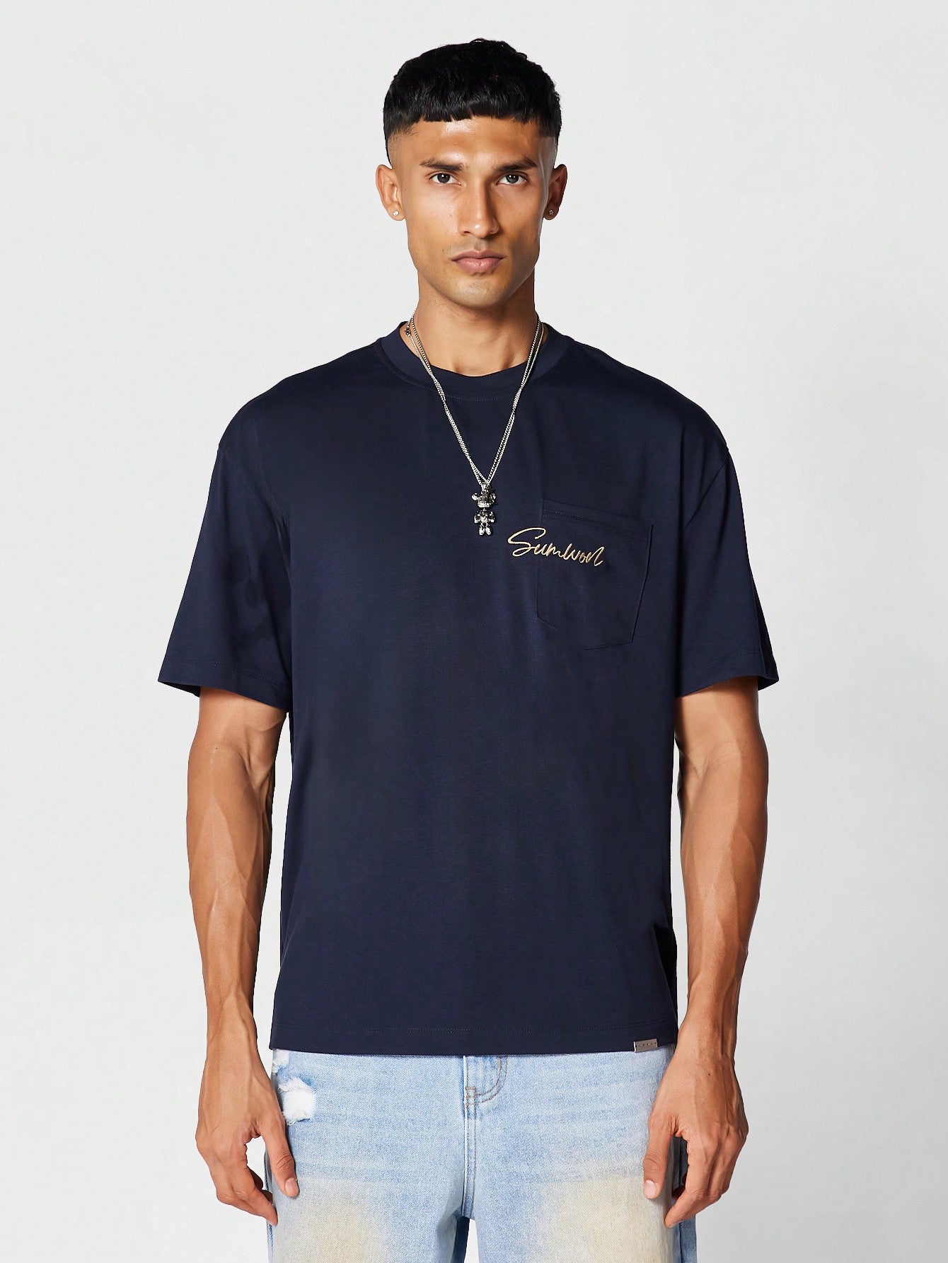 Tee With Embroidered Pocket