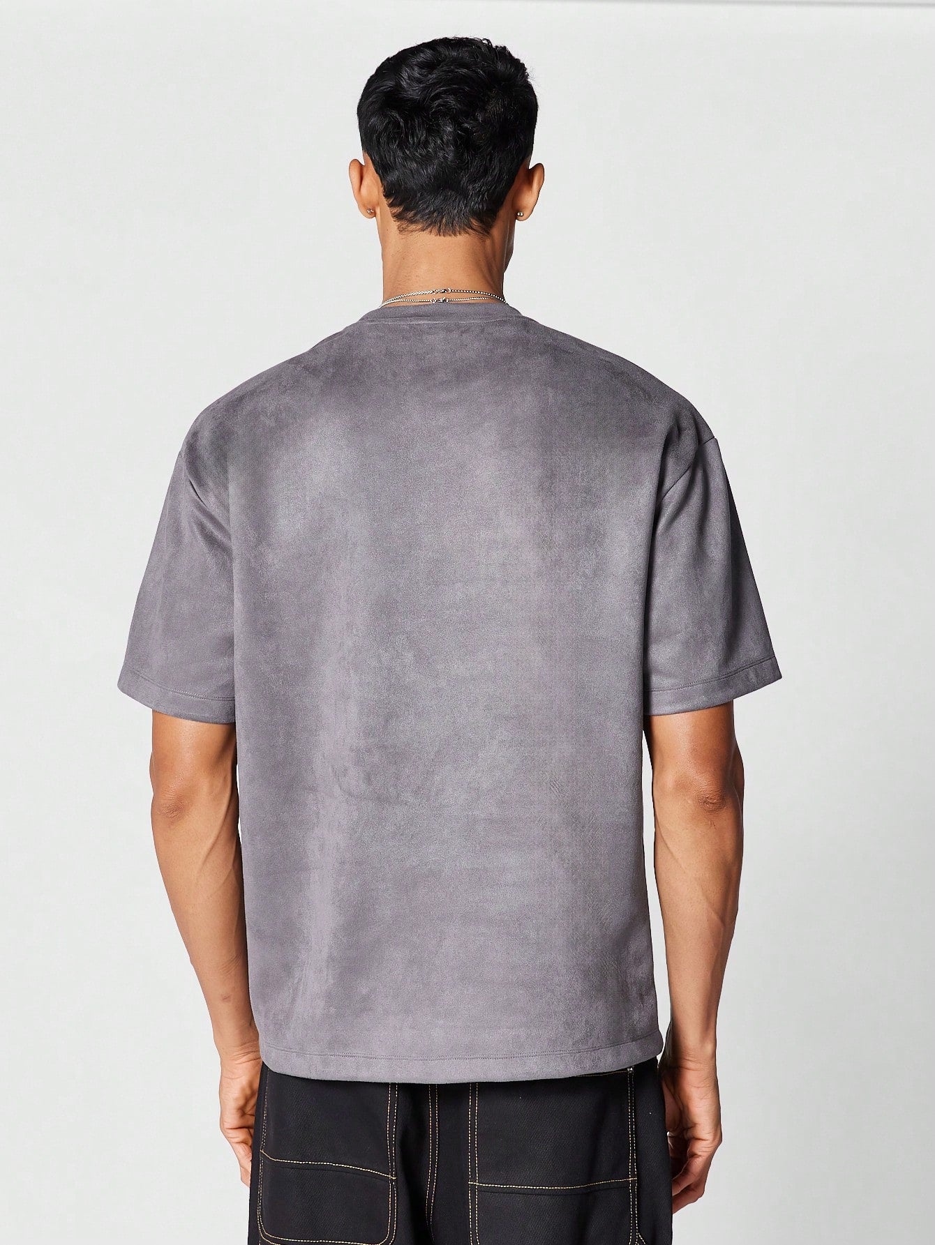 Suedette Tee With Front Embroidery