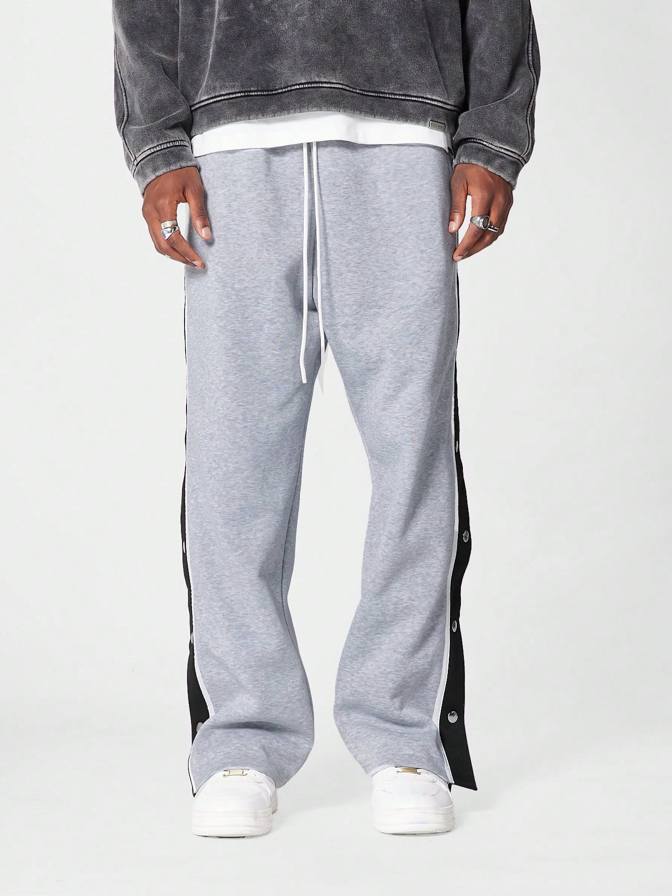 Wide Leg Jogger With Side Snaps
