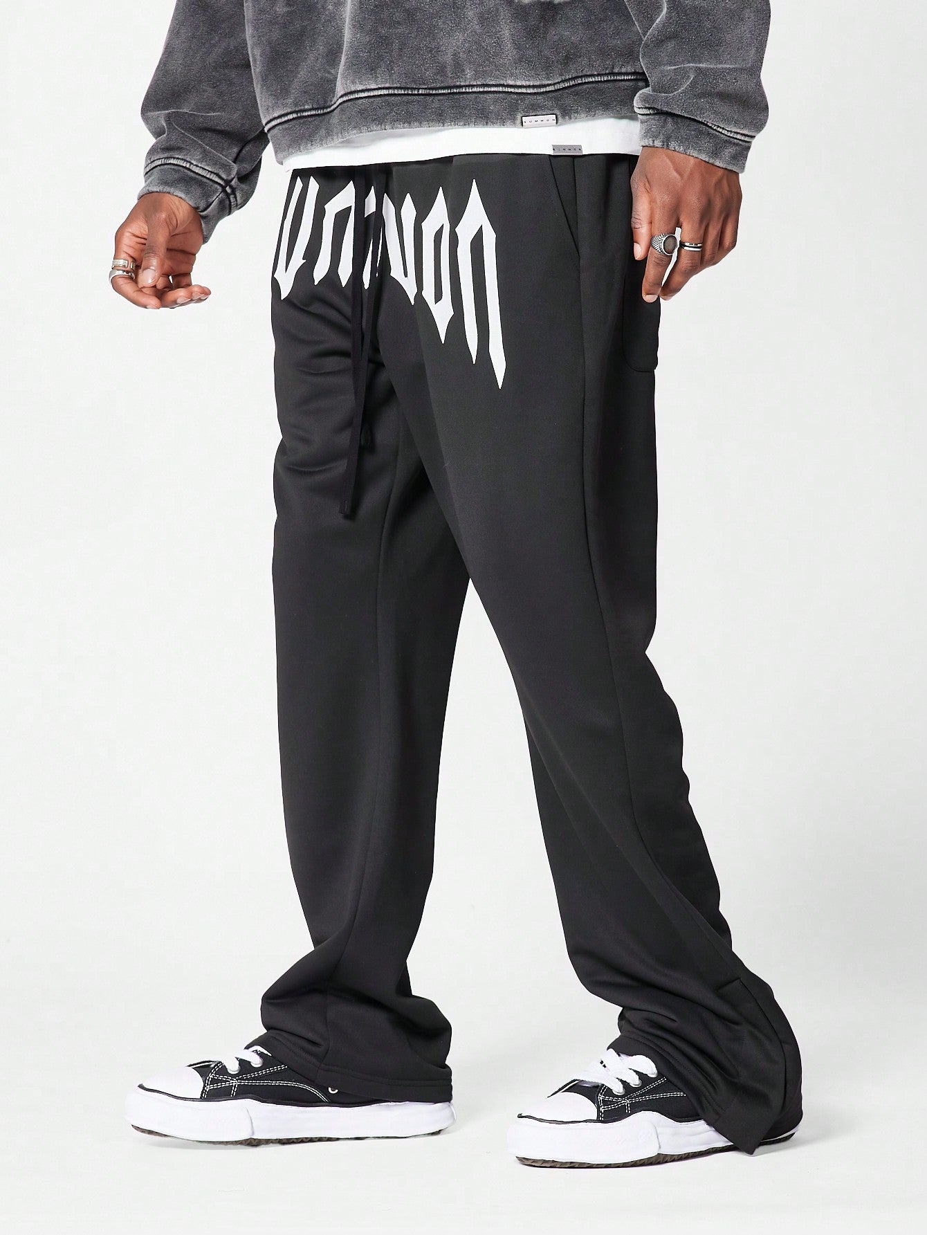 Flare Fit Jogger With Front Print