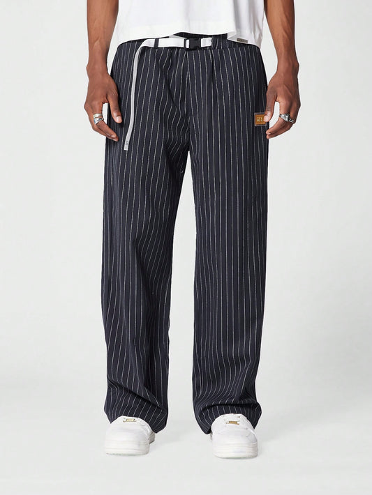 Straight Fit Pinstripe Trouser