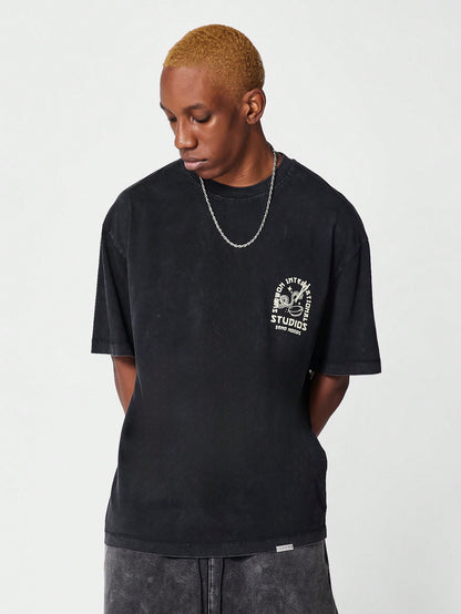 Oversized Fit Tee With Front Embroidery