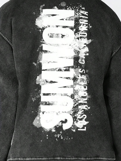 Overhead Washed Hoodie With Back Paint Print