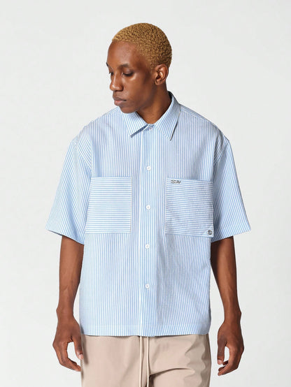 Boxy Fit Striped Shirt With Pockets