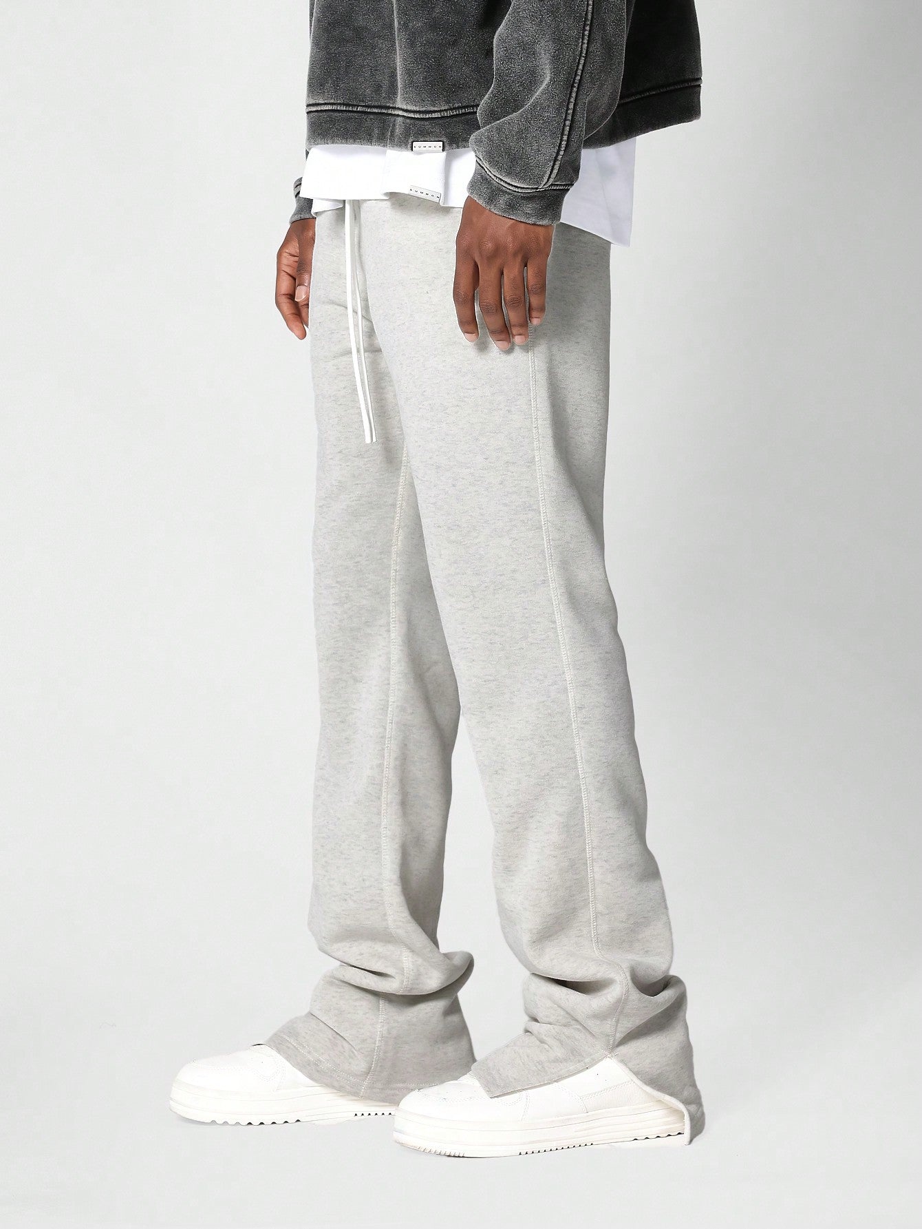 Straight Fit Washed Jogger With Split Hem