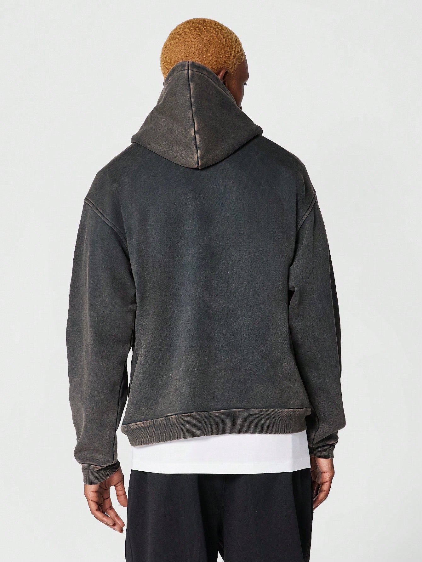 Overhead Washed Hoodie With Embroidery